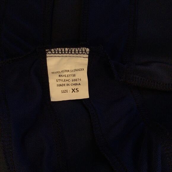 Lulu's Sheer Determination Skater Dress Sleeveless Navy Blue size XS - Picture 8 of 8